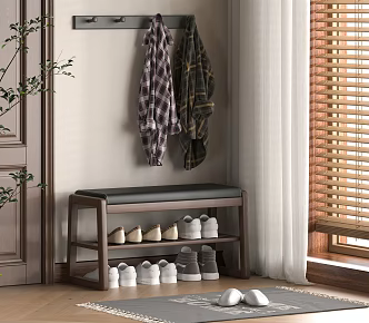 Modern shoe changing stool 3d model