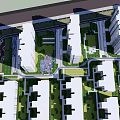 Organized Residential Landscape With Modern Buildings Green Spaces And Public Areas