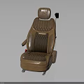 Luxury Airplane Seat With Brown Leather Quilted Design Comfortable Headrest And Armrest