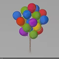Colorful Decorative Inflatable Balloons Bunch With Vibrant Hues On Light Background For Parties