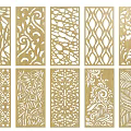 Wooden Room Dividers With Various Laser Cut Patterns For Home Decoration