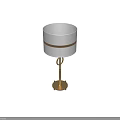 Sleek Modern Table Lamp With Gold Metal Stand And White Fabric Shade Design Detail