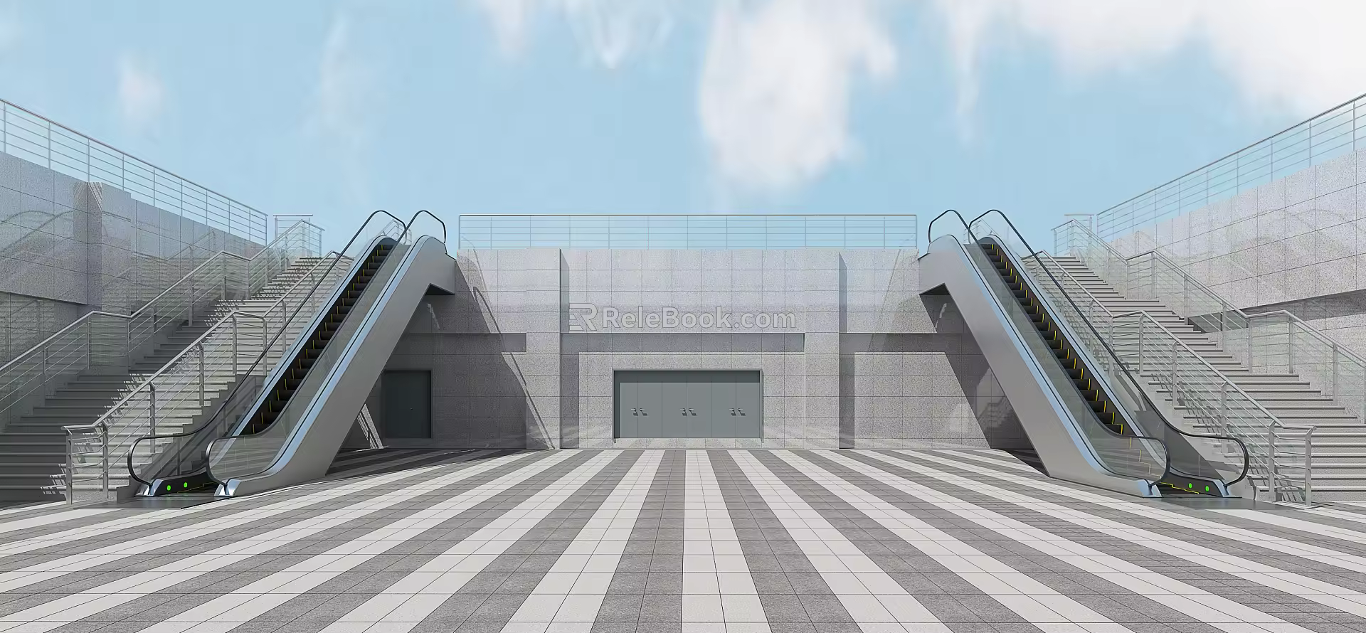 Modern Elevator Sinking Square 3d model