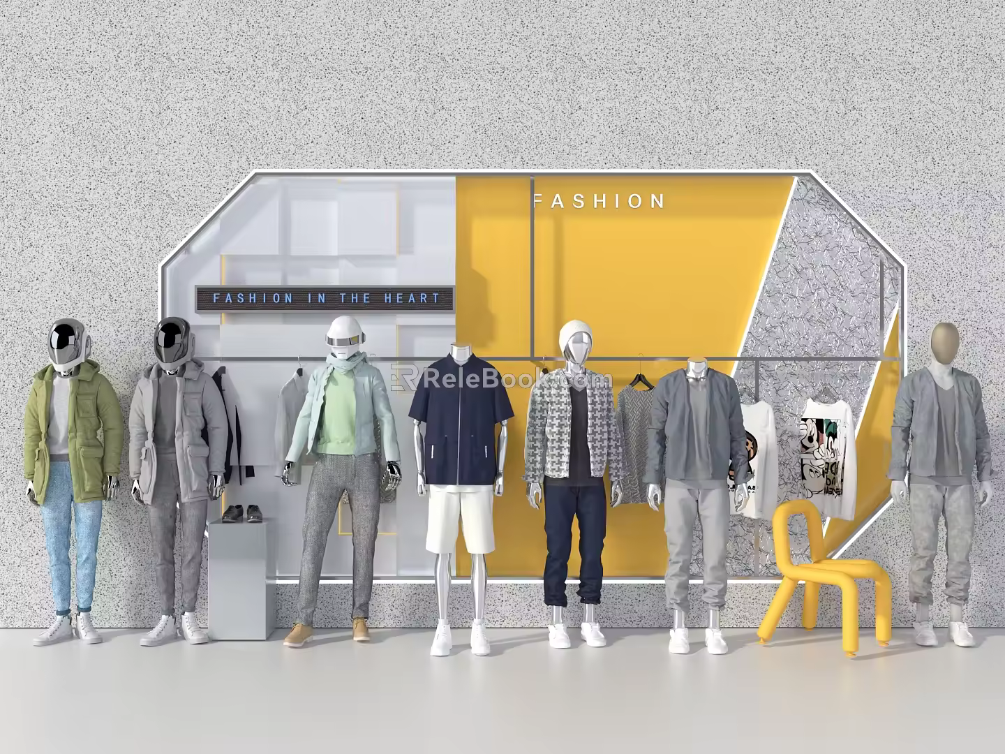 Men's Window Men's Model Window Display 3d model