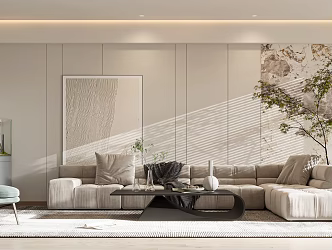 Modern Guest Dining Room Living Room Dining Room 3d model