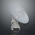 White Satellite Dish With Metallic Support Structure And Reflective Surface Design 3d model