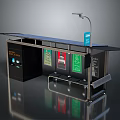 Modern Bus Shelter Design With Light Advertising Panels Information Screen And Seating