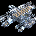 Complex Metallic Industrial Structure With Framework Modules Pipes And Mechanical Parts