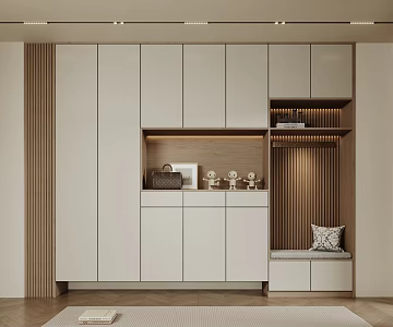 Modern Entrance Shoe Cabinet 3d model