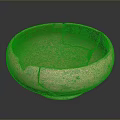 Ancient Handcrafted Clay Sculpture Bowl With Visible Cracks And Rustic Texture 3d model