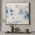 New Chinese Landscape Painting Texture Texture Decorative Painting 3d model