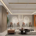 Modern Luxury Hotel Lobby Interior With Marble Floor Reception Desk And Sofa Area
