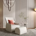 Modern Single Sofa Casual Lazy Sofa 3d model
