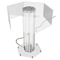 Modern Transparent Table Lamp With Hexagonal Base And Vertical Light Tubes