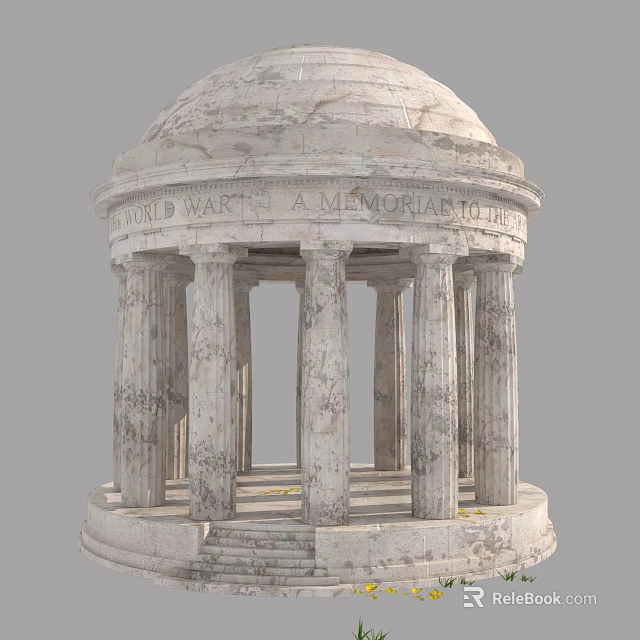 World War I Memorial Dome Structure With Marble Columns And Classical Design 3d model