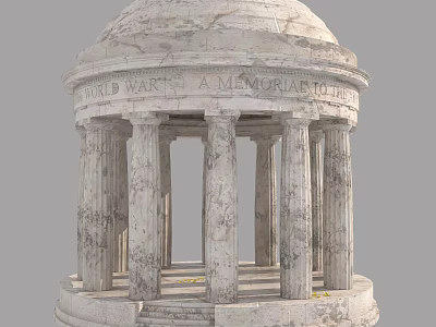 World War I Memorial Dome Structure With Marble Columns And Classical Design 3d model