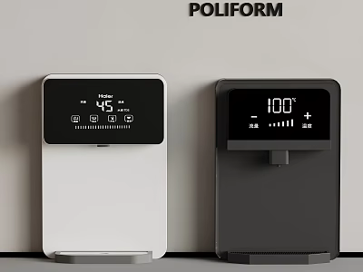 Poliform Smart Temperature Control Devices With White Black Design And Digital Displays Showing 45 100 Degrees 3d model