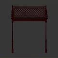 Red Furniture With Lattice Pattern Railings And Sturdy Supportive Legs Design