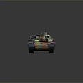 Modern Military Tank With Colorful Camouflage Pattern Turret And Long Cannon Design