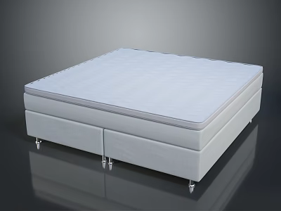 Modern Upholstered Bed Frame Mattress Set With Storage Drawers Design 3d model