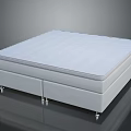 Modern Upholstered Bed Frame Mattress Set With Storage Drawers Design 3d model