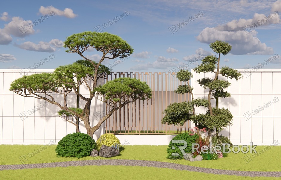 Modern plant landscape modeling tree combination plant flower border flower tree shrub ball cluster model