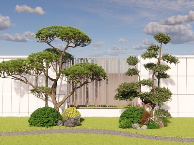 Modern plant landscape modeling tree combination plant flower border flower tree shrub ball cluster model