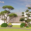 Modern plant landscape modeling tree combination plant flower border flower tree shrub ball cluster 3d model