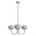 Modern Brass Chandelier With Three White Spherical Globe Shades And Sleek Metal Frame