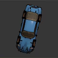 Vintage Blue Two Door Sports Car With Classic Design And Copper Wheels