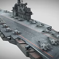 Aircraft Carrier With Fighter Jets On Flight Deck Military Weapon Platform