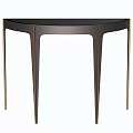 Modern Minimalist Side Table With Curved Top And Golden Metal Legs