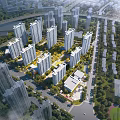 Aerial Planning of Residential High-rises With Green Spaces and Road Networks