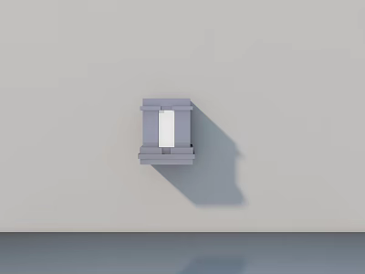 Modern Gray Swing Door Design For Light Interior Wall Setting 3d model