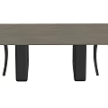 Sleek Modern Dining Table With Light Gray Surface And Black Curved Metal Legs Design