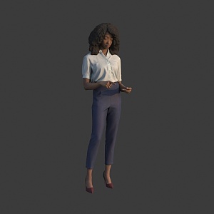 Young woman, female student 3d model