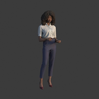 Young woman, female student 3d model