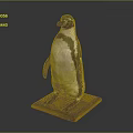 Realistic Mounted Taxidermy Penguin Standing In Natural Posture On Polished Wooden Base
