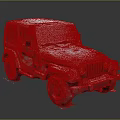 Vintage Green Jeep With Snow Covered Roof And Brown Soft Top