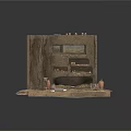 Ancient Mud Wall Model With Shelves Clay Pots And Artifacts 3d model