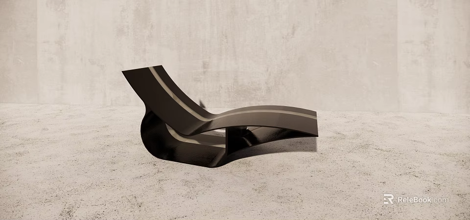 Modern Lounge Chair With Sleek Curved Lines And Minimalist Design 3d model 