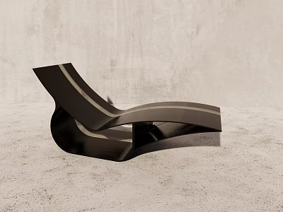 Modern Lounge Chair With Sleek Curved Lines And Minimalist Design 3d model