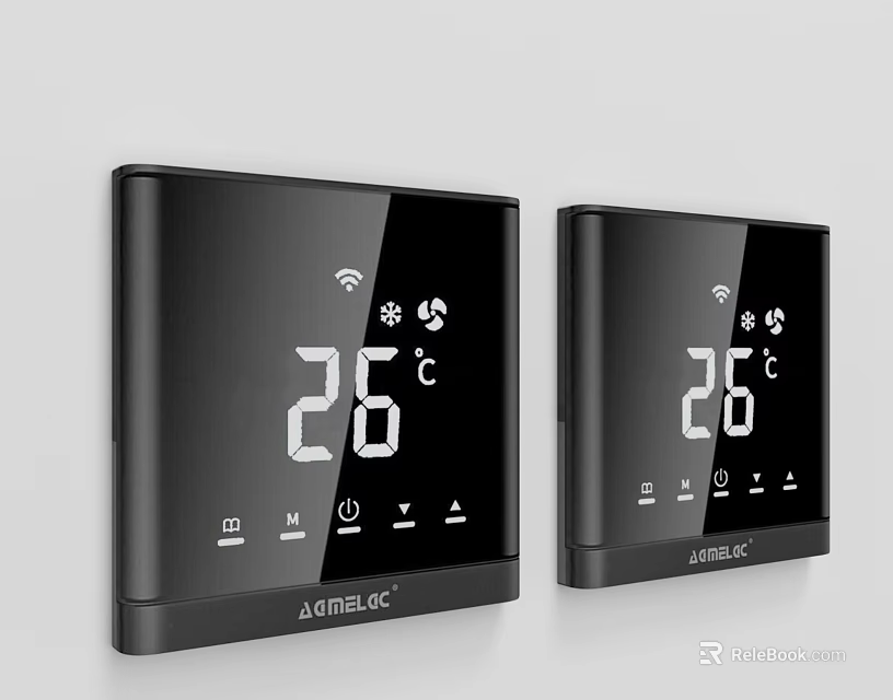JOMOO Black Thermostat Switch Panels With Digital Temperature Display And WiFi Connectivity 3d model 