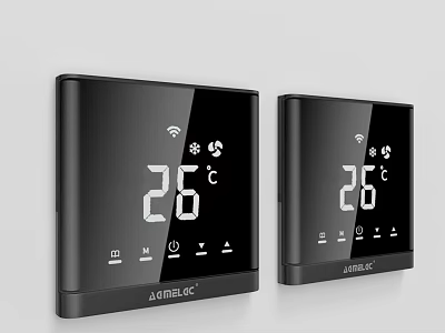 JOMOO Black Thermostat Switch Panels With Digital Temperature Display And WiFi Connectivity 3d model