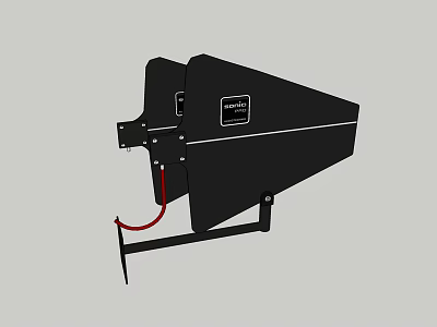 Black Industrial Stanley Tool With Red Cable And Metal Mounting Bracket 3d model