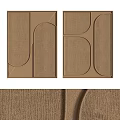 Neutral Tone Decorative Panels With Linen Texture Geometric Curved Rectangular Shapes Modern Wall Decor
