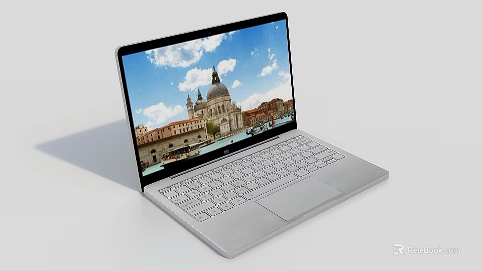 Smart Machine Laptop With High Definition Screen Displaying Venice Scenery And Sleek Modern Design 3d model 