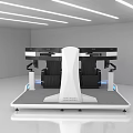 Functional Desk Featuring Dual Seats Multiple Screens And Integrated Control Panel For Modern Simulation