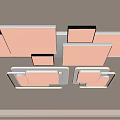 Modern Layered Ceiling Light With Geometric Square Panels And Warm Glow 3d model