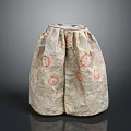 Light Colored Floral Pattern Fabric Clothing Storage Bag With Pleated Design